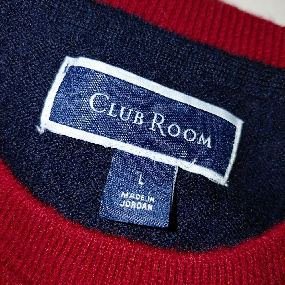 Club Room Merino Wool‎ Blend Fox Fair Isle Sweater Men's Sz Large Crewneck